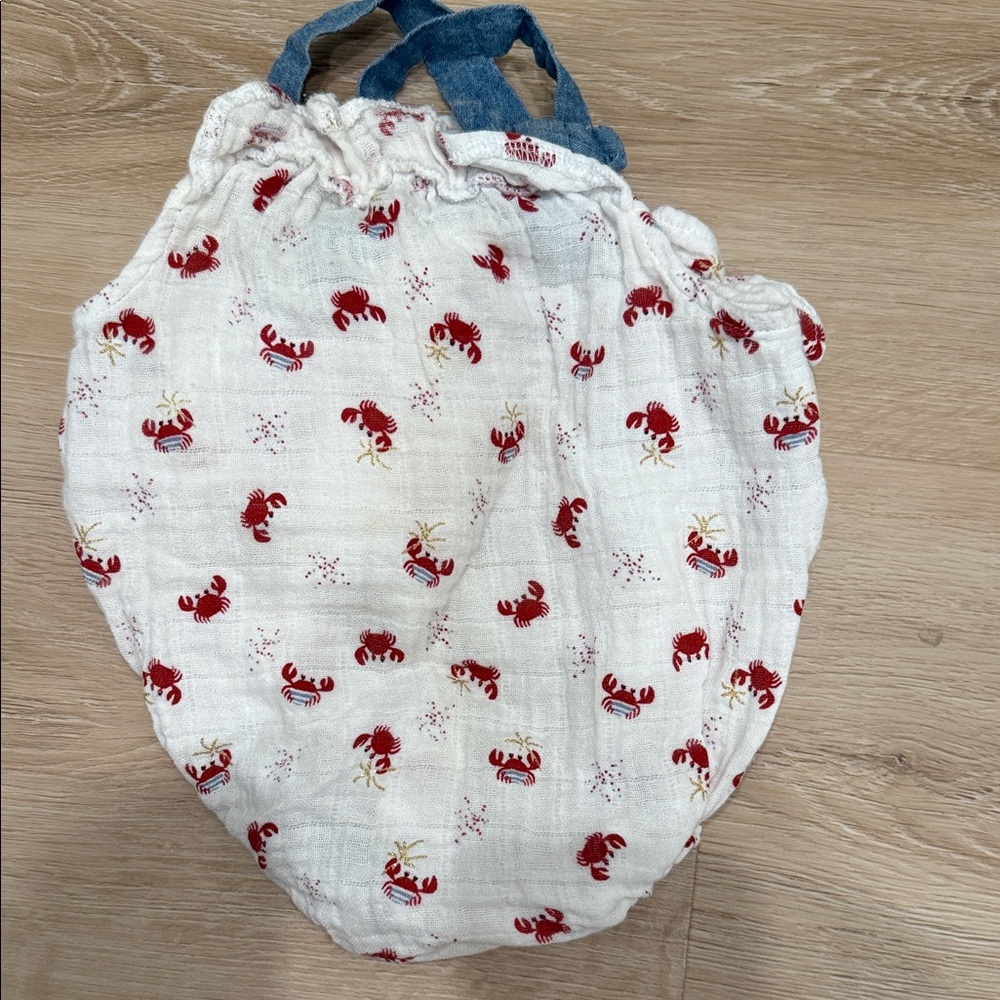 White and Red Crab Romper